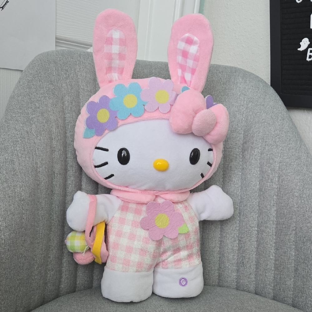 Hello Kitty Melody Easter Plush Toy Animated - Pink and White, NWOT